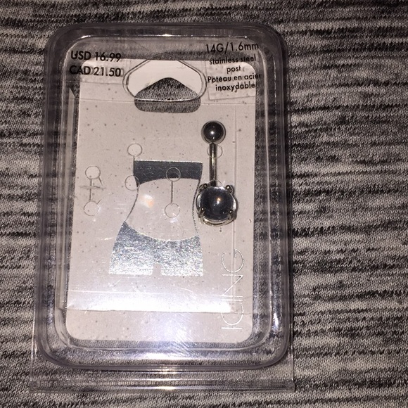 One Icing Belly Ring Silver with Clear Stone NWT - Picture 2 of 5